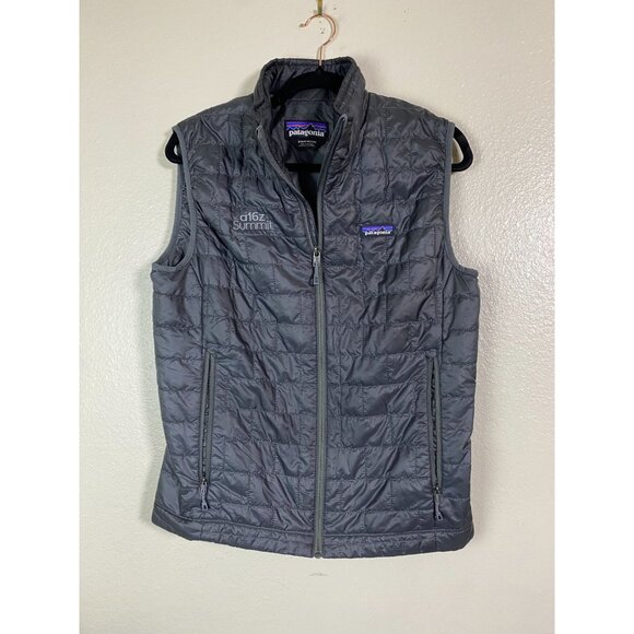 Patagonia Nano Puff vest Gray Men's Size Small Quilted Insulated Embroidered - Picture 1 of 16